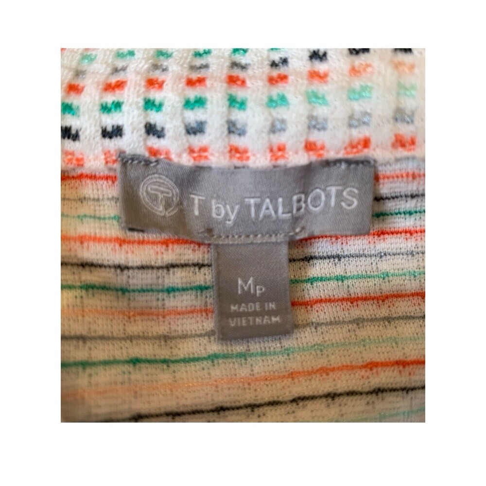 T By Talbots White W/ Colorful Pattern Women's To… - image 5